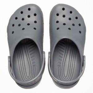 Kids Gray Crocs in size 7 with removable jibbitz